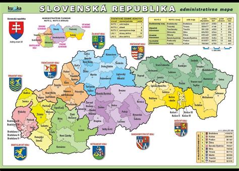 Mapa Slovenska s vyznačenými univerzitnými nemocnicami