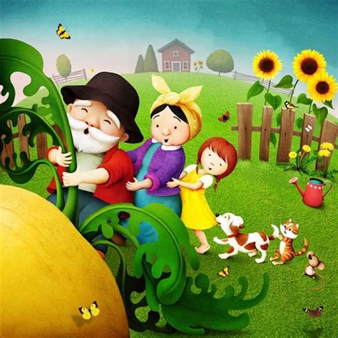 Ilustrácia rozprávky Ťahal dedko repku