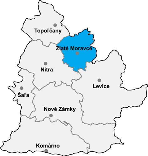 Mapa okresu Zlaté Moravce