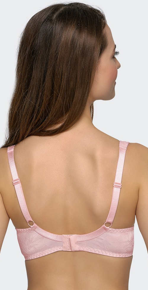 Ružová dámska podprsenka s pohodlnými širokými nastaviteľnými ramienkami