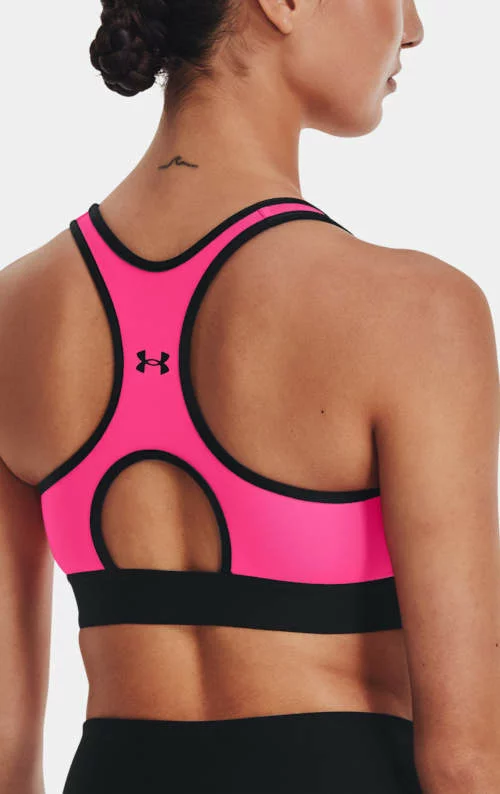 Ružová fitness podprsenka so športovým výrezom na chrbte