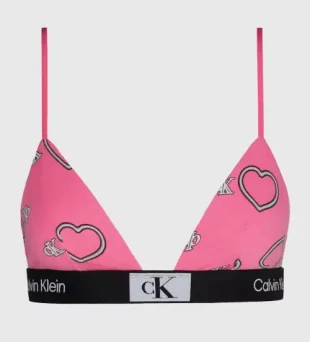 Ružová podprsenka Calvin Klein so srdiečkami, tenké špagetové ramienka